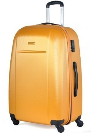 Чемодан гигант пластиковый 4-х колесный 109 л PUCCINI, золото
