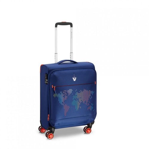 Чемодан под ручную кладь Roncato Lite PRINT на 42/48 л, вес 1,5 кг Синий