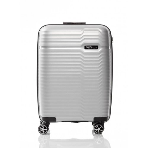 Чемодан ручная кладь V&amp;V Travel Summer Breeze из полипропилена на 40 л весом 2,3 кг Серебристый