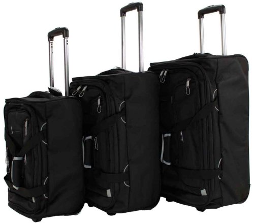 Дорожный комплект из 3-х сумок на 2-х колесах 40/73/101 л MARCH Gogobag, черный