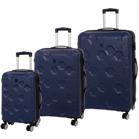 IT Luggage Hexa комплект валіз з ABS пластику на 4 колесах синій IT Luggage Hexa комплект валіз з ABS пластику на 4 колесах синій
