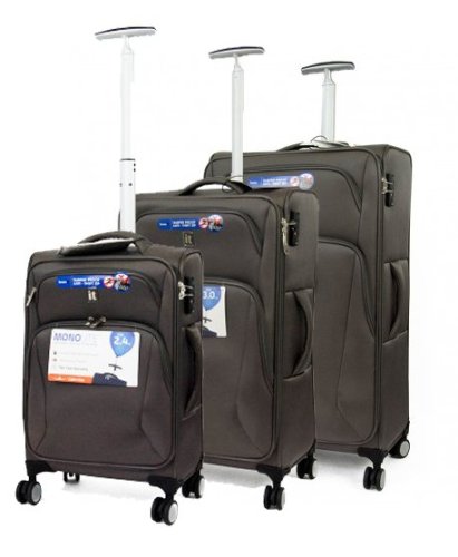 IT Luggage SATIN комплект валіз з поліестеру на 4 колесах темно-сірий