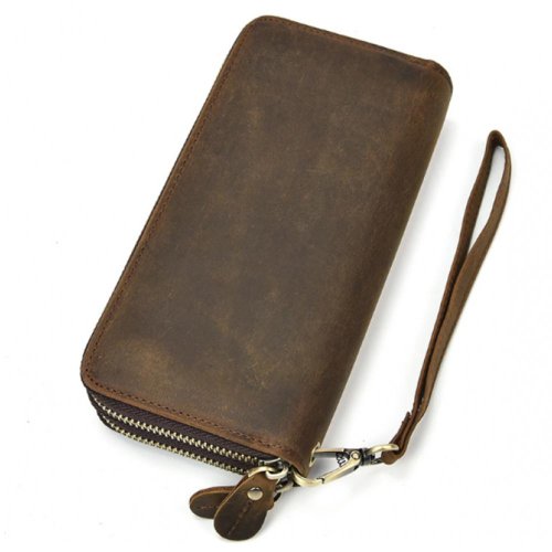 Клатч чоловічий Tiding Bag з натуральної шкіри Коричневий