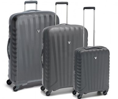 Комплект 4-х колесных чемоданов из поликарбоната Roncato Uno ZIP Grey/anthracite