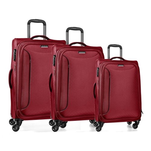 Комплект 4-х колесных чемоданов из ткани March Delta (S/M/XL) Red