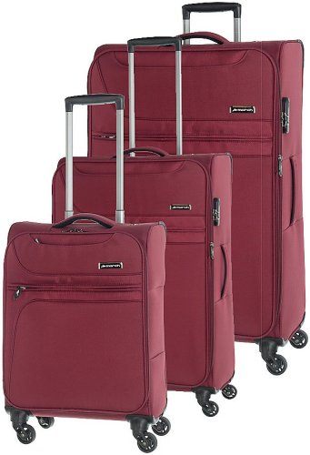 Комплект 4-х колісних валіз з тканини March Focus (S/M/XL) Burgundy