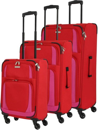 Комплект чемоданов на 4-х колесах Travelite Paklite Rocco, красный