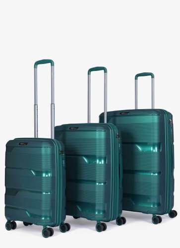 Комплект валіз V&amp;V Travel з поліпропілену Зелений