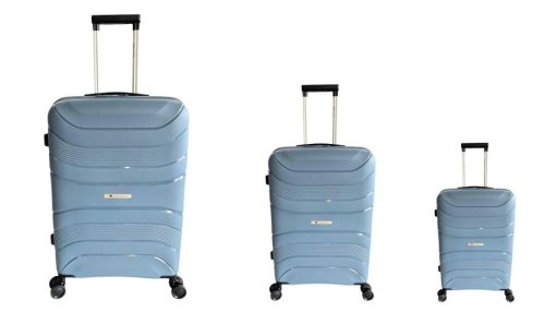 Комплект валіз Worldline Airtex 288 – поліпропілен Блакитний Комплект валіз Worldline Airtex 288 – поліпропілен Блакитний