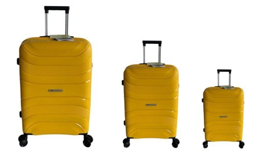 Комплект валіз Worldline Airtex 288 – поліпропілен Жовтий Комплект валіз Worldline Airtex 288 – поліпропілен Жовтий