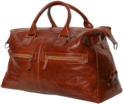 Кожаная дорожная сумка 25 л Vip Collection 1604 Cognac Dixy