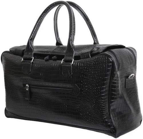 Шкіряна дорожня сумка 27 л Vip Collection 1605 Black Croco