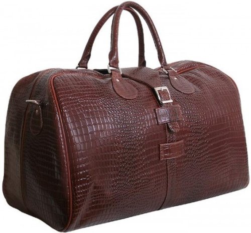 Шкіряна дорожня сумка 45 л Vip Collection 36490 Brown Croco