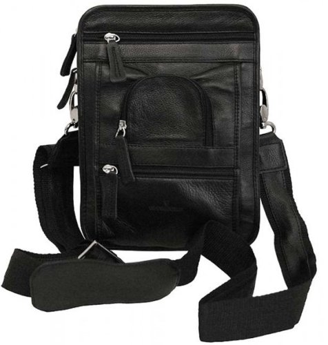 Шкіряна сумка Vip Collection 1418 Black flotar