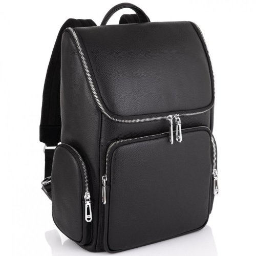 Шкіряний чоловічий рюкзак Tiding Bag Чорний