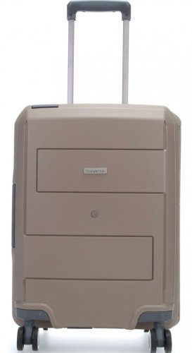 Мала 4-х колісна валіза із поліпропілену 39 л Travelite Makro Taupe Мала 4-х колісна валіза із поліпропілену 39 л Travelite Makro Taupe