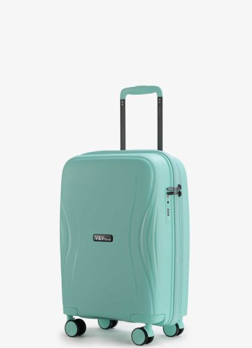 Малый чемодан V&V Travel Flash light 2.0 ручная кладь на 40 л весом 2,2 кг из полипропилена Бирюзовый Малый чемодан V&V Travel Flash light 2.0 ручная кладь на 40 л весом 2,2 кг из полипропилена Бирюзовый