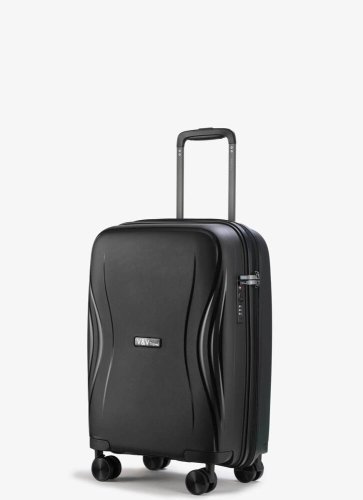 Мала валіза V&amp;V Travel Flash light 2.0 ручна поклажа на 40 л вагою 2,2 кг з поліпропілену Чорний