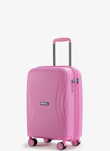 Мала валіза V&amp;V Travel Flash light 2.0 ручна поклажа на 40 л вагою 2,2 кг з поліпропілену Розовий