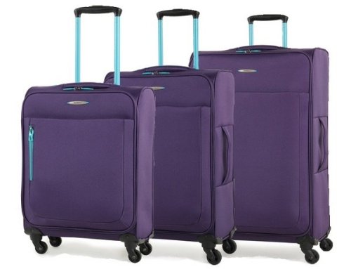 Members Hi-Lite (S/M/L) Purple комплект валіз з поліестеру на 4 колесах фіолетовий Members Hi-Lite (S/M/L) Purple комплект валіз з поліестеру на 4 колесах фіолетовий