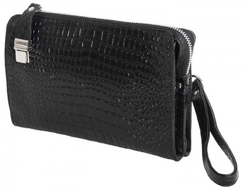 Чоловіча шкіряна борсетка Vip Collection 410 Black croco