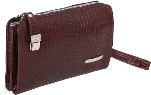 Мужская кожаная борсетка Vip Collection 410 Brown croco