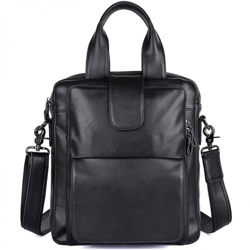 Чоловіча шкіряна сумка через плече Tiding Bag Чорна