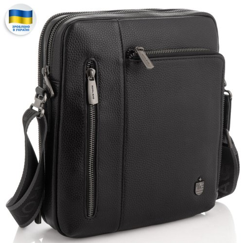Чоловіча сумка через плече Royal Bag із натуральної шкіри Чорна