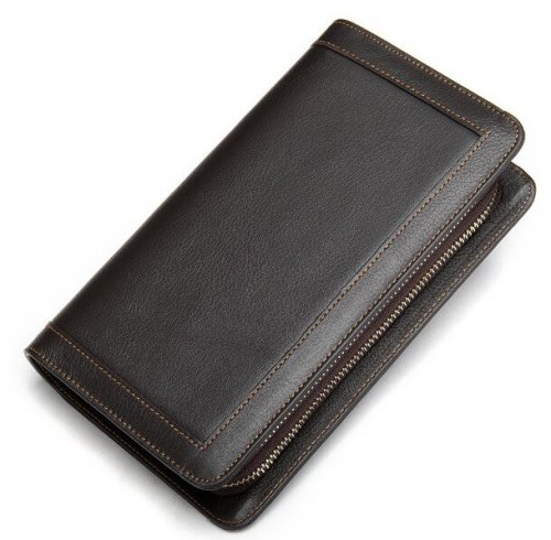 Чоловічий клатч із натуральної шкіри MS Collection Ms005B Коричневий