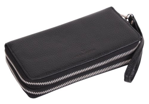 Мужской клатч-кошелек кожаный Vip Collection 1501-F Черный