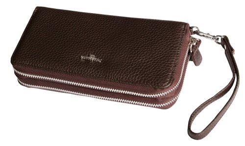 Мужской клатч-кошелек кожаный Vip Collection 1501-F Коричневый Мужской клатч-кошелек кожаный Vip Collection 1501-F Коричневый