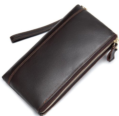 Чоловічий клатч Tiding Bag з натуральної шкіри Коричневий