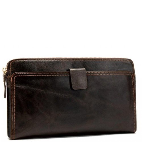 Чоловік шкіряний клатч Tiding Bag Коричневий