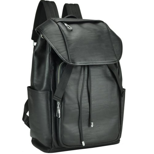 Мужской кожаный рюкзак Tiding Bag в черном цвете
