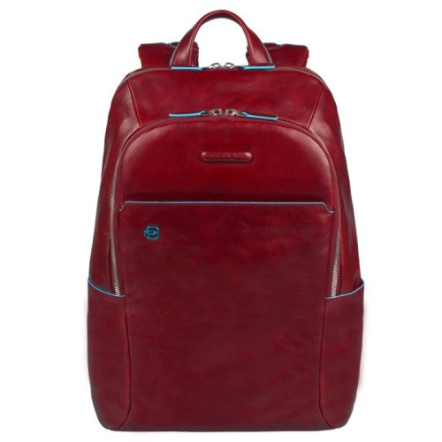 Piquadro Blue Square 15 л городской рюкзак из натуральной кожи красный