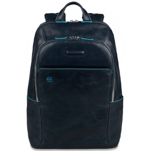 Piquadro Blue Square 15 л городской рюкзак из натуральной кожи синий