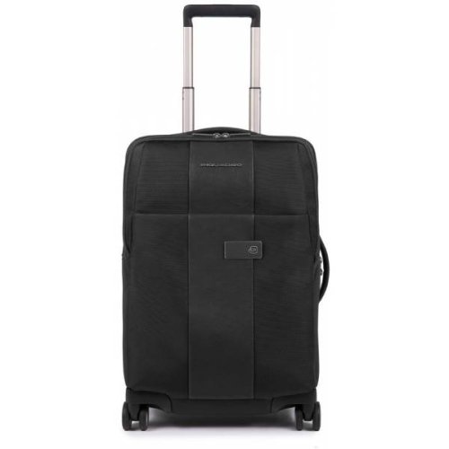 Piquadro BRIEF BAGMOTIC 47 л текстильна валіза на 4-х колесах чорна Piquadro BRIEF BAGMOTIC 47 л текстильна валіза на 4-х колесах чорна