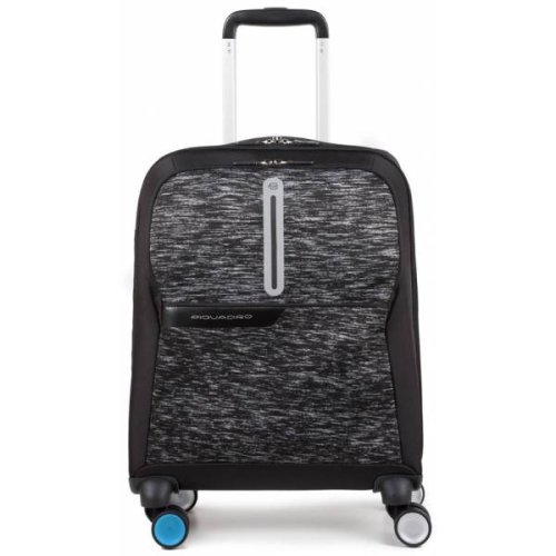 Piquadro COLEOS Active 31 л текстильна валіза на 4-х колесах чорна Piquadro COLEOS Active 31 л текстильна валіза на 4-х колесах чорна