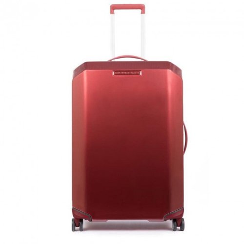 Piquadro CUBICA/Red M 70 л чемодан из поликарбоната на 4 колесах красный