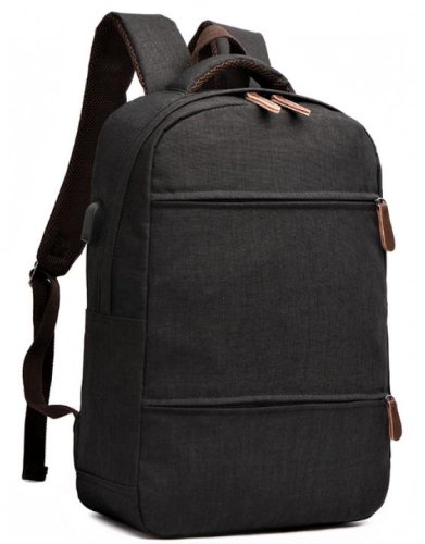 Рюкзак Tiding Bag з usb-входом і відділом під ноутбук Чорний