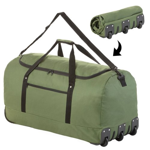 Складна сумка на колесах TravelZ Wheelbag на 100 л Зелена