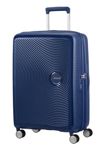 Средний чемодан American Tourister Soundbox – 71,5 / 81 л, 3,7 кг Синий