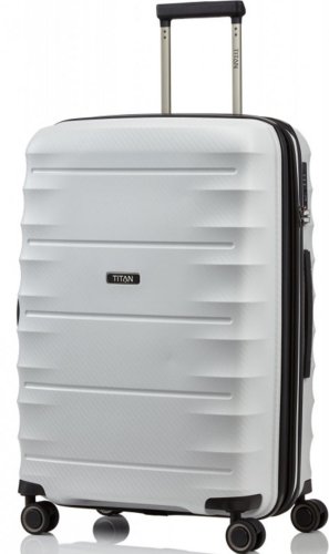 Средний чемодан на 4-х колесах 50/70 л Titan Highlight Off-White