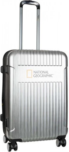 Середня валіза на 4-х колесах 60/70 л National Geographic Transit, сріблястий