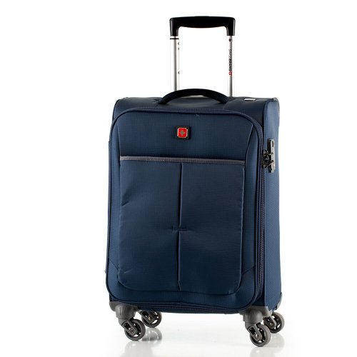 Середня валіза Swissbrand Silkeborg на 75/82 л вагою 2,8 кг Синя