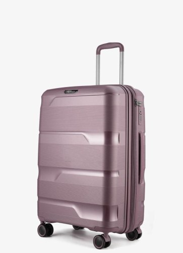 Середня валіза V&amp;V Travel Metallo – 75 / 85 л, 3,1 кг Рожева