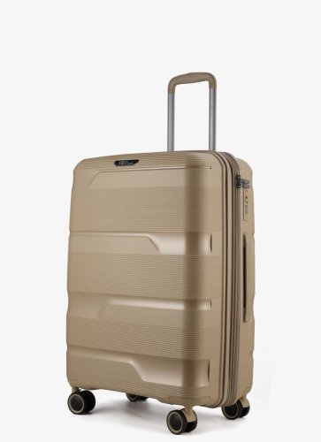 Середня валіза V&amp;V Travel Metallo – 75 / 85 л, 3,1 кг Шампань