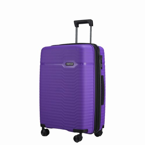 Средний чемодан V&V Travel Summer Breeze на 85/97 л весом 3,2 кг из полипропилена Фиолетовый Средний чемодан V&V Travel Summer Breeze на 85/97 л весом 3,2 кг из полипропилена Фиолетовый
