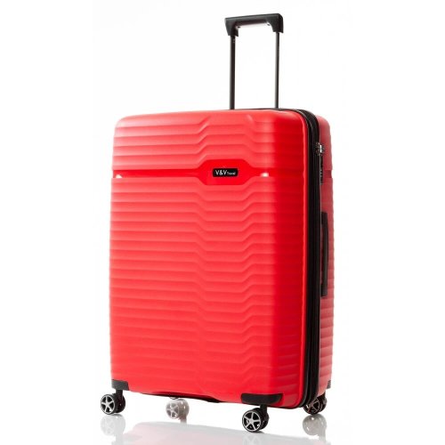 Средний чемодан V&V Travel Summer Breeze на 85/97 л весом 3,2 кг из полипропилена Красный Средний чемодан V&V Travel Summer Breeze на 85/97 л весом 3,2 кг из полипропилена Красный