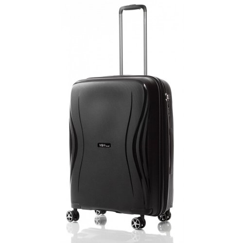 Середня валіза V&amp;V Travel TIFFANY на 85/97 л вагою 3,2 кг із поліпропілену Чорний